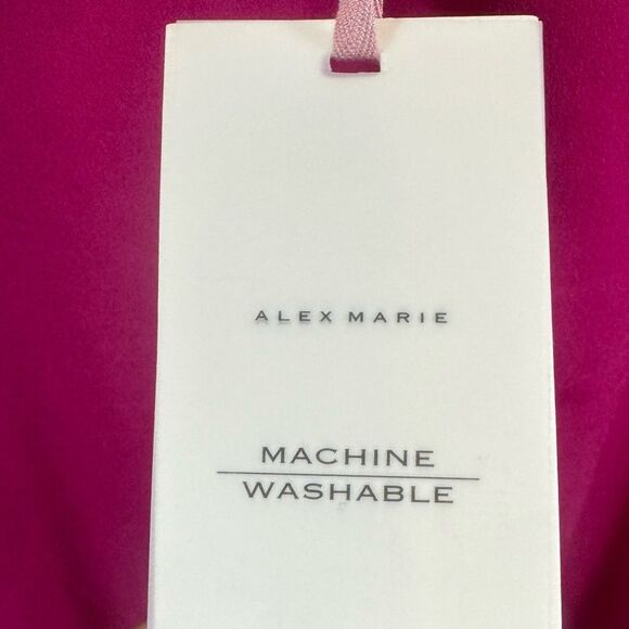Alex Marie raspberry pink vneck flowy midi dress size small NWT - Picture 4 of 6